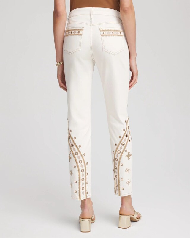 Embellished Girlfriend Slim Ankle Jeans - image 3